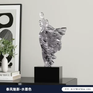 Estatueta Nórdica Abstrata em Resina para Decoração de Casa e Escritório