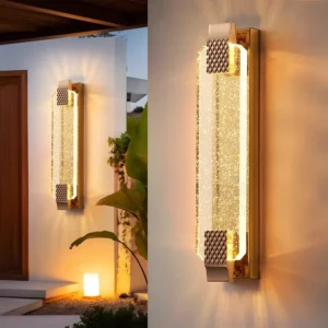 Luminária de Parede LED à Prova d'Água com Cristal - Ideal para Jardim e Varanda