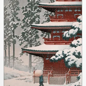 Impressão em Tela do Monte Fuji com Flores de Cerejeira - Decoração Moderna