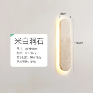 Luz de Parede LED Linear Amarelo Travertino à Prova d'Água para Exteriores - Luz Quente 3000K