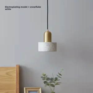Luminária Pendente de Mármore Luxuosa para Decoração Moderna - Branco