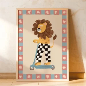 Pôster de Animais Divertidos para Quarto Infantil - Decoração Moderna