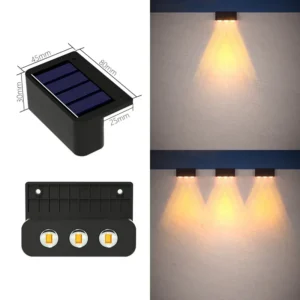 Luzes Solares de Parede Impermeáveis para Jardim e Escadas