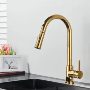 Torneira de Cozinha com Sensor Inox e Controle de Toque - Rotação 360