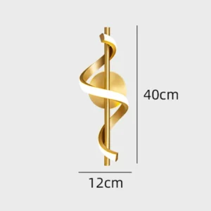 Lâmpada de Parede LED Minimalista para Quarto e Sala - Preto e Ouro