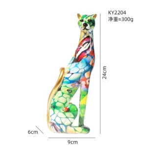 Estátua Decorativa de Leopardo em Resina para Decoração de Ambientes - Cor 4