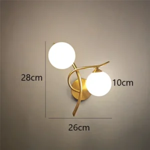 Luminária de Parede Moderna em Ferro com Bola de Vidro - Ouro e Preto - ouro certo