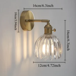 Luminária de Parede Vintage Verde em Vidro para Sala e Quarto