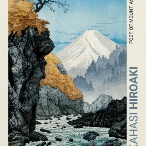 Impressão em Tela do Monte Fuji com Flores de Cerejeira - Decoração Moderna