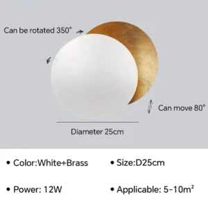 Luminária de Parede LED Moderna Eclipse Solar Total para Decoração
