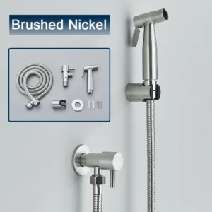 Torneira Bidê Pulverizador Fria Montada na Parede em Aço Inoxidável - Brushed nickel
