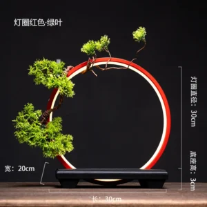 Ornamento de Anel de Luz LED Estilo Chinês para Decoração e Fotografia - Red