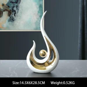 Estatueta de Cerâmica Abstrata Nórdica para Decoração de Casa e Escritório - Modelo 18