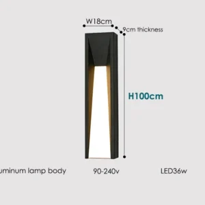 Lâmpada de Parede LED Externa Preta para Iluminação de Jardim e Varanda - Branco Frio