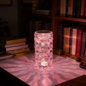 Lâmpada de Cristal Projeção de Flores com 16 Cores USB para Quarto