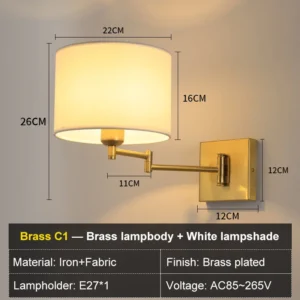 Arandela Moderna com Braço Oscilante para Iluminação Residencial