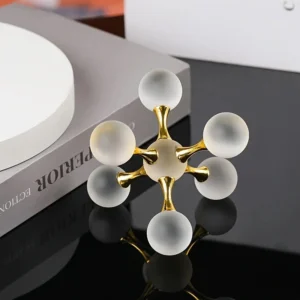 Estatueta Decorativa de Cristal Geométrica Moderna para Decoração de Ambientes