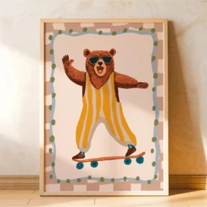 Pôster de Animais Divertidos para Quarto Infantil - Decoração Moderna