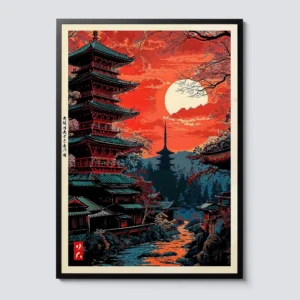 Quadro de Arte Abstrata de Rua em Tóquio para Decoração Moderna