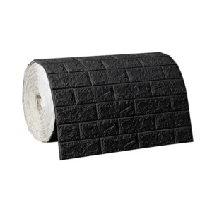 Papel de Parede Autoadesivo 3D Tijolo para Decoração de Ambientes - PRETO