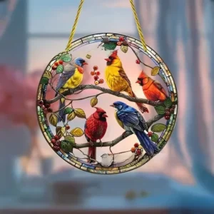 Pingente de Beija-Flor em Acrílico para Decoração de Janela - Modelo M-8CM