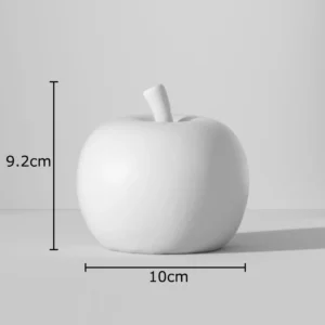 Estátua Decorativa de Abacaxi e Maçã em Resina - Minimalista - Maçã-Branca