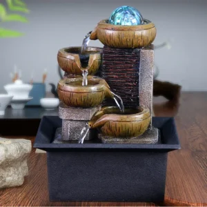 Fonte de Água de Mesa Portátil para Relaxamento e Feng Shui