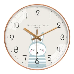 Relógio de Parede Infantil com Design de Animais - Silencioso e Colorido - CINZA