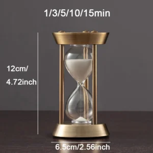 Ampulheta de Metal Retrô para Decoração - 1/3/5/10/15 Minutos - BRANCO, 10 Min
