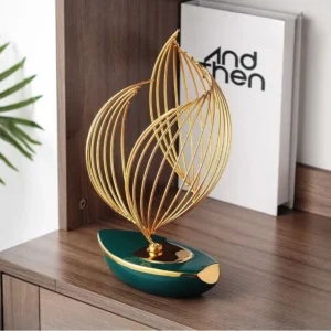 Escultura Minimalista em Cerâmica para Decoração de Ambientes - Verde