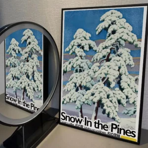 Quadro Abstrato Moderno com Ondas Azuis para Decoração de Ambientes