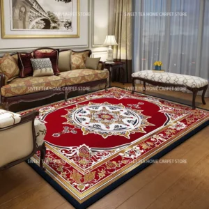 Tapete Vermelho Luxuoso Antiderrapante para Sala e Quarto - Vermelho Vinho, Tapete 80x120cm