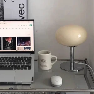 Candeeiro de Mesa Regulável em Cogumelo para Quarto e Escritório - Amarelo