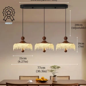 Lustre Minimalista em Madeira para Sala de Estar e Jantar
