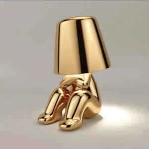 Estátua Thinker Dourada Lâmpada de Mesa USB Decorativa Moderna - Dourado Modelo B