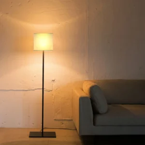 Abajur Retangular de Tecido com Iluminação Quente para Mesa