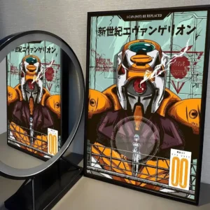 Pôster Anime Neon Genesis Evangelion para Decoração de Parede - Modelo 3, Sem Moldura 55x80cm