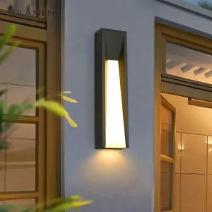 Lâmpada de Parede LED Externa Preta para Iluminação de Jardim e Varanda
