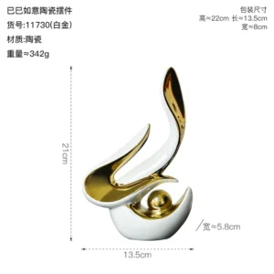 Estátua Decorativa Moderna em Cerâmica para Sala de Estar - Modelo 4