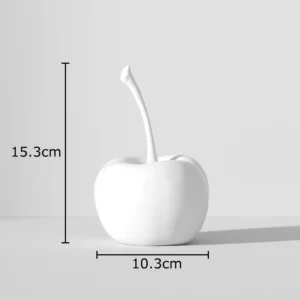 Estátua Decorativa de Abacaxi e Maçã em Resina - Minimalista - Cereja-L branca