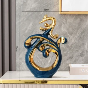 Escultura Abstrata em Cerâmica Phoenix para Decoração de Ambientes - Modelo 2