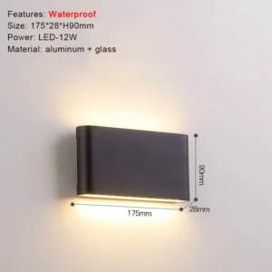 Arandela LED Moderna para Iluminação Externa - Preto