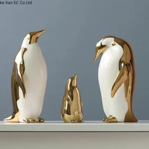 Estátua de Pinguim em Cerâmica para Decoração de Ambientes