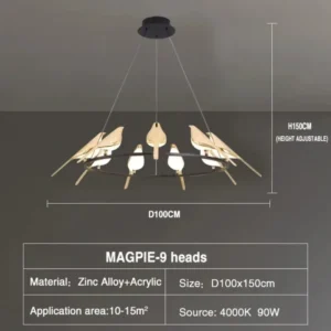 Lustre de Teto Moderno com Iluminação LED para Sala de Jantar