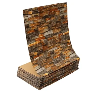 Papel de Parede 3D Autoadesivo Tijolo para Decoração de Ambientes - Amarelo Tijolo, 70cm x 500cm