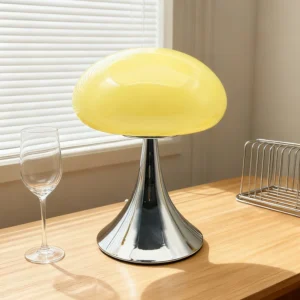 Candeeiro de Mesa Cogumelo Estilo Francês - Iluminação Elegante - Creme