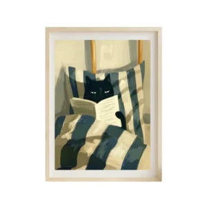 Pôster de Gato Preto para Decoração de Quarto e Estudo