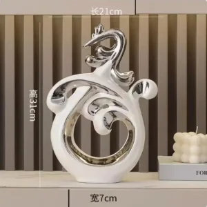 Escultura Abstrata em Cerâmica Phoenix para Decoração de Ambientes - Modelo 3