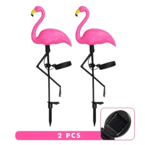 Luz Solar Flamingo para Jardim - Decoração Externa à Prova d'Água - Modelo A Duplo