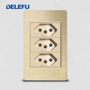 Tomada de Parede Dupla USB Tipo C à Prova d'Água - Delefu - 3 Brasil, Universal